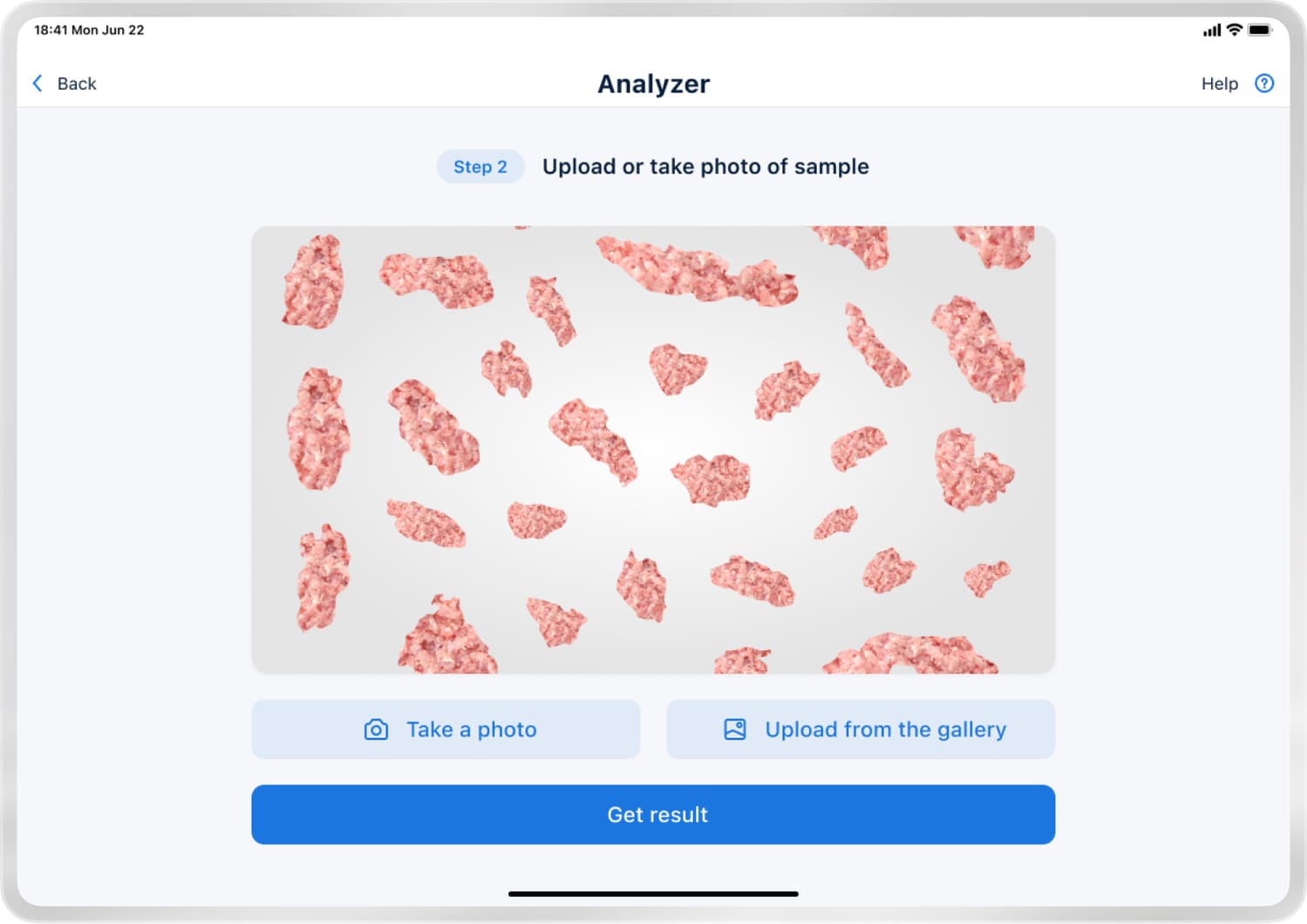 Screen for Initiating Photo Processing with Computer Vision