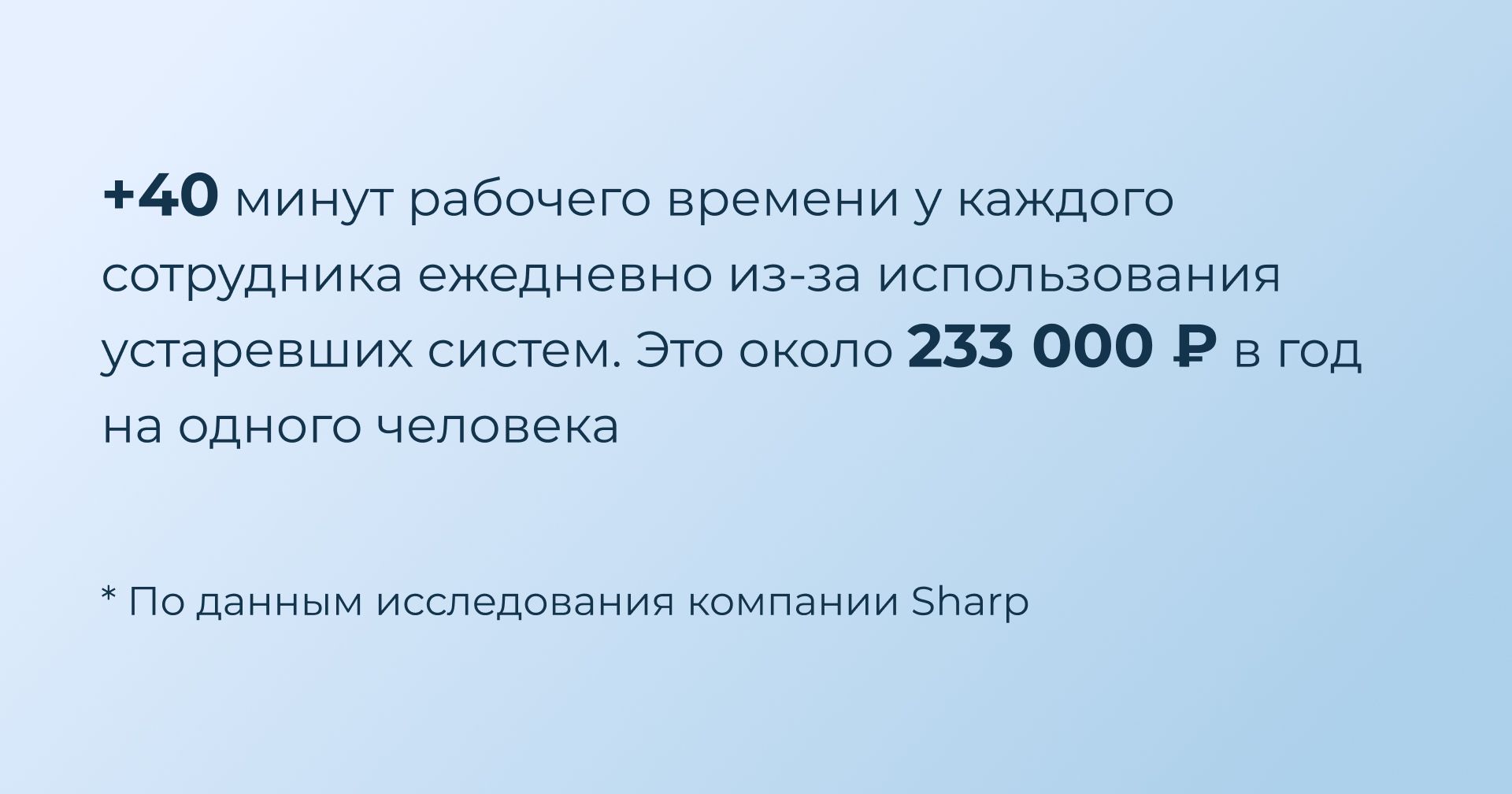 +40 минут рабочего времени у каждого сотрудника 